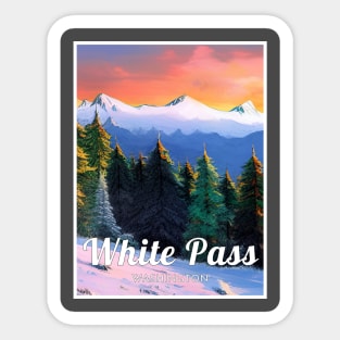 White pass ski - Washington usa Sticker